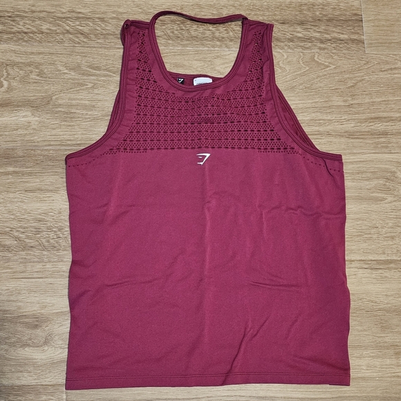 Gymshark Energy + Seamless Loose Vest - Beet Red Size L - Picture 3 of 8